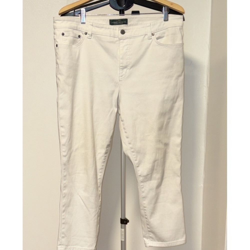 RALPH LAUREN LRL Women's Classic Straight Leg White Denim Jeans Size 16